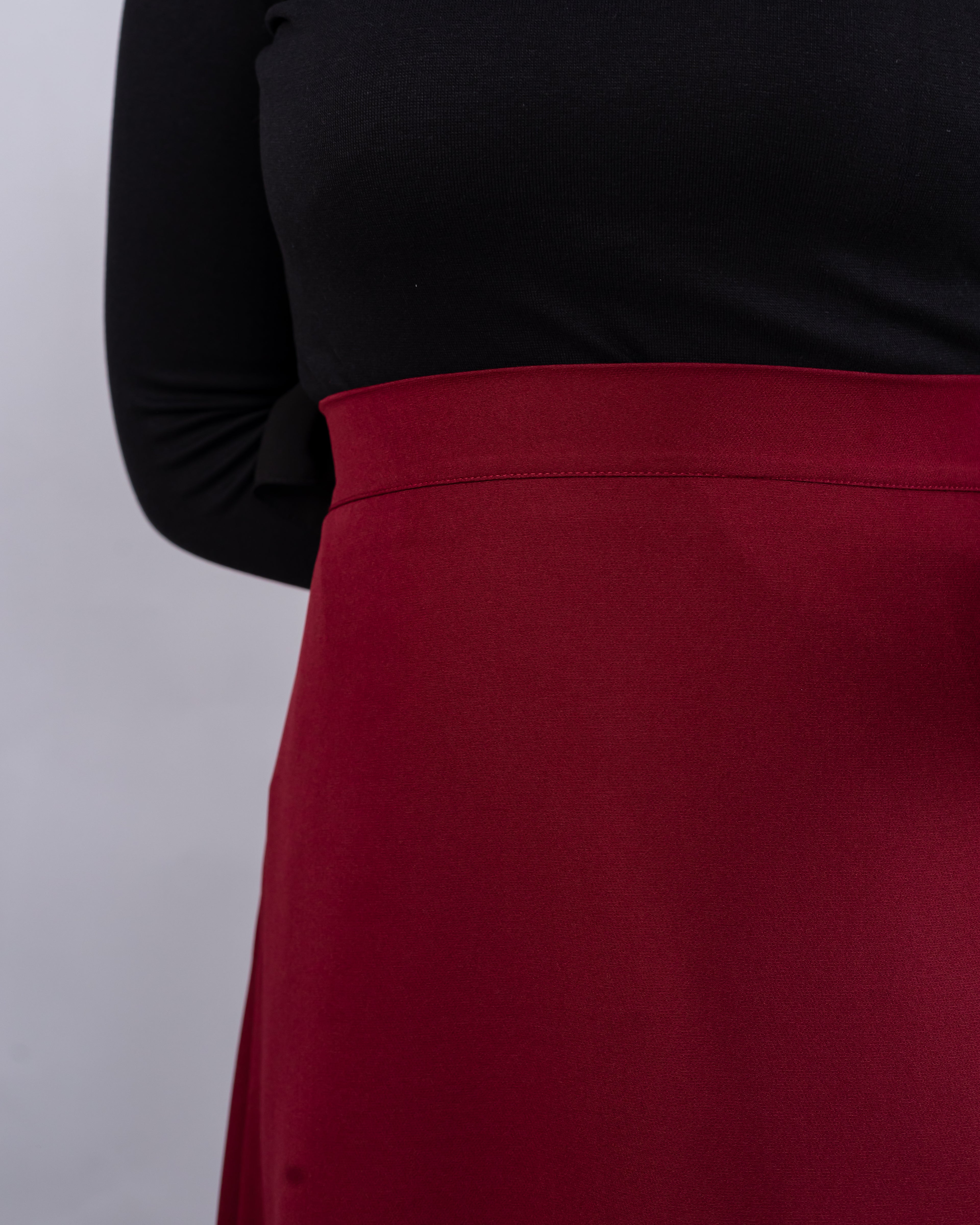 Widad — A-Line Burgundy Skirt