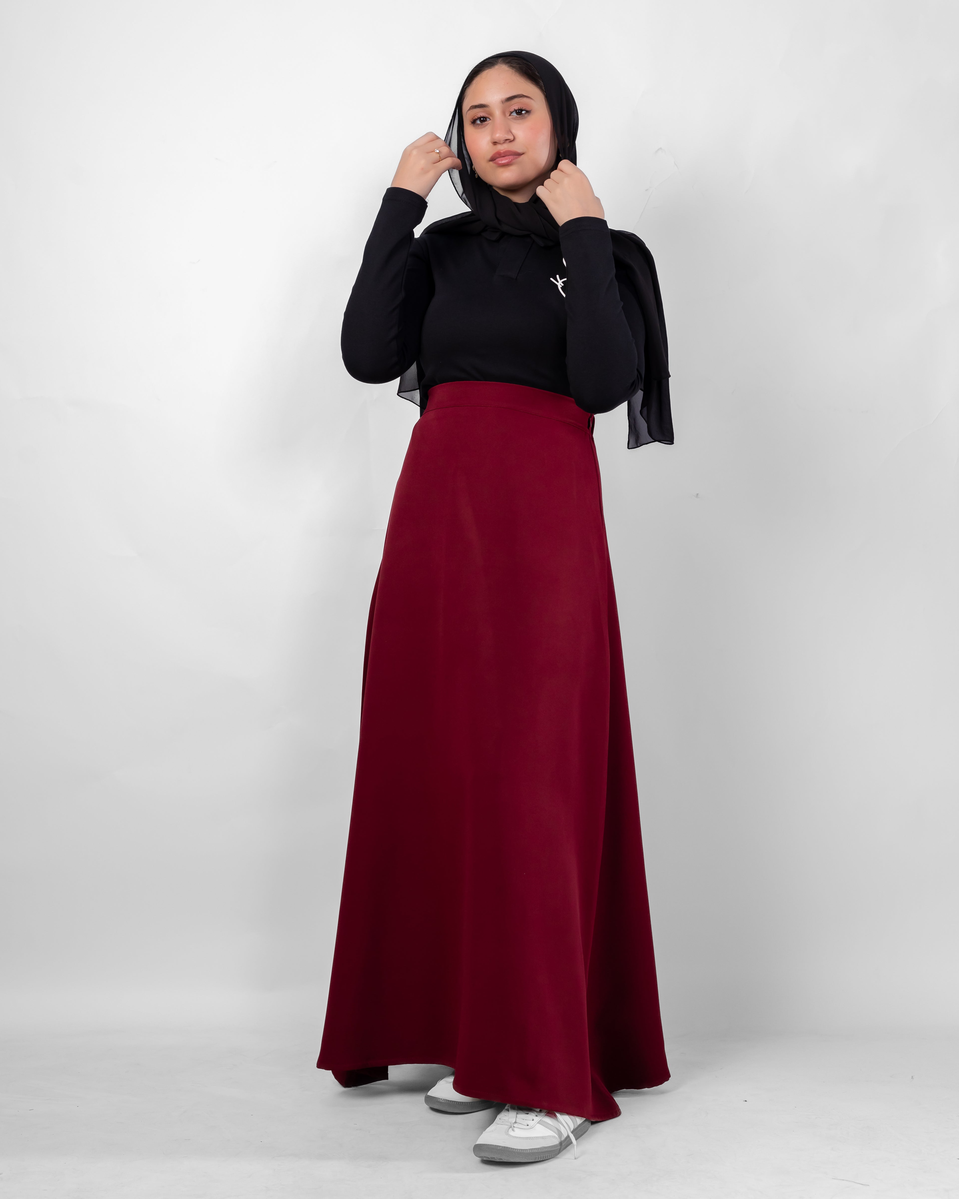 Widad — A-Line Burgundy Skirt
