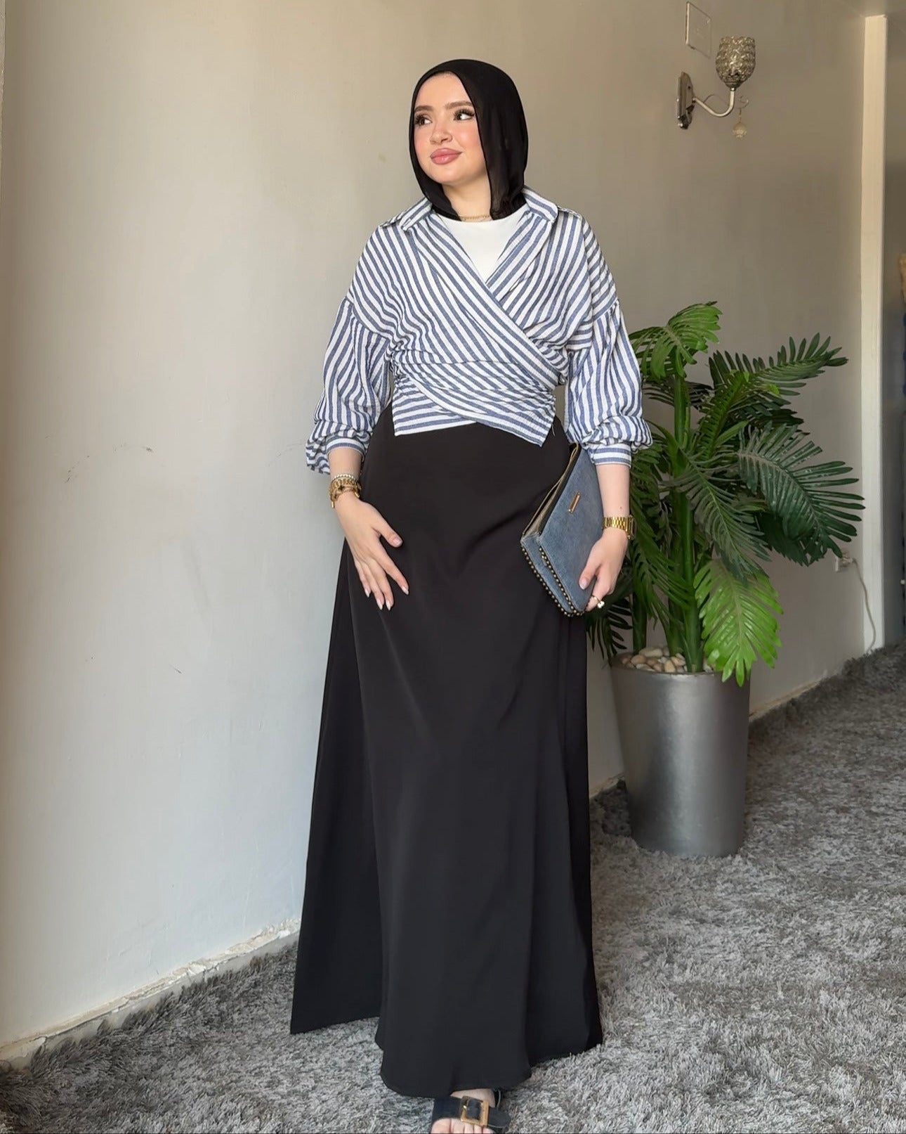 Kholoud — A-Line Black Skirt