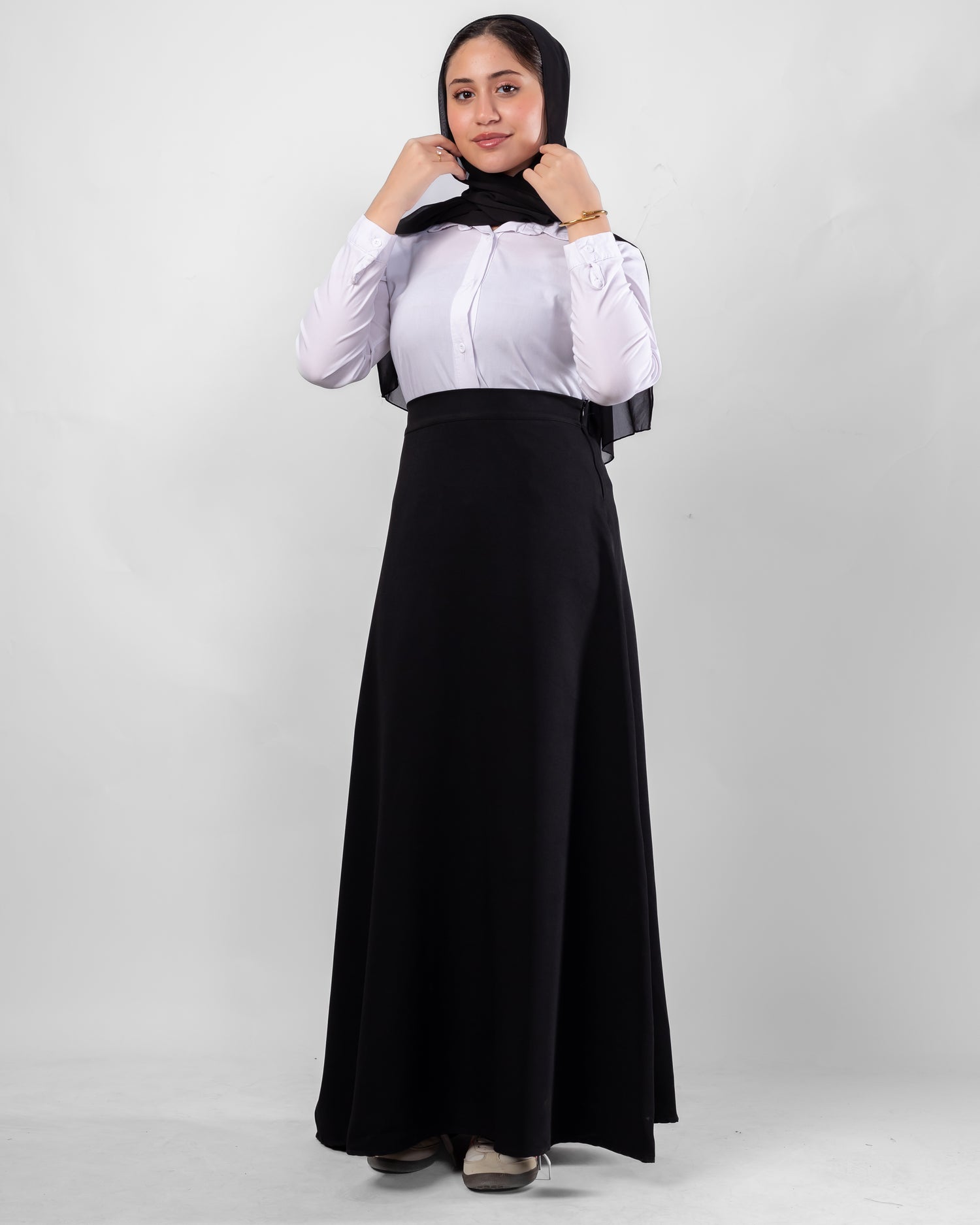 Kholoud — A-Line Black Skirt