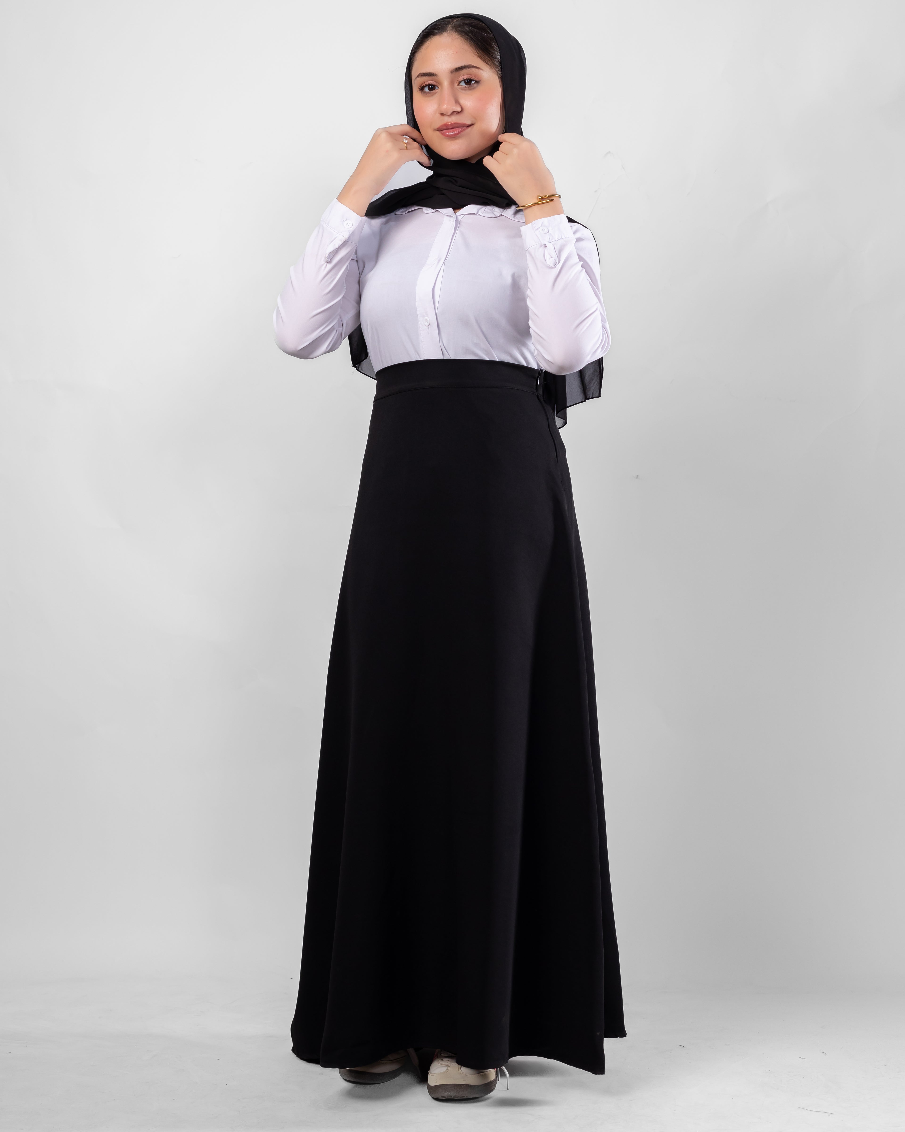 Kholoud — A-Line Black Skirt