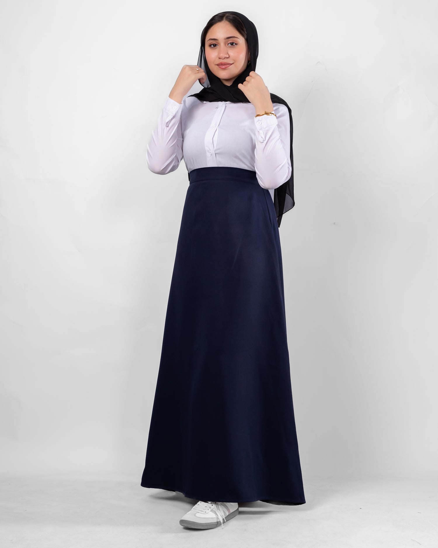 Sama — A-Line Steel Blue Skirt
