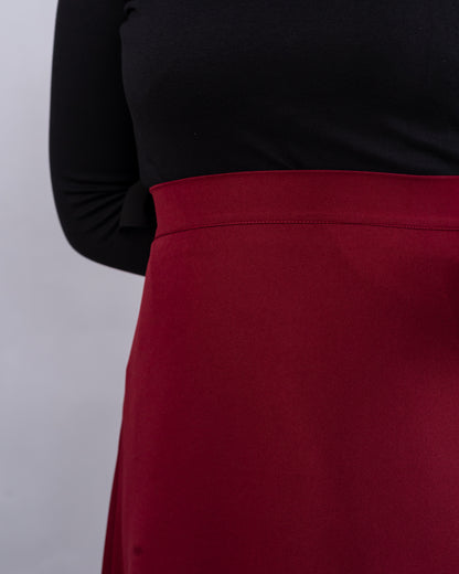 Widad — A-Line Burgundy Skirt