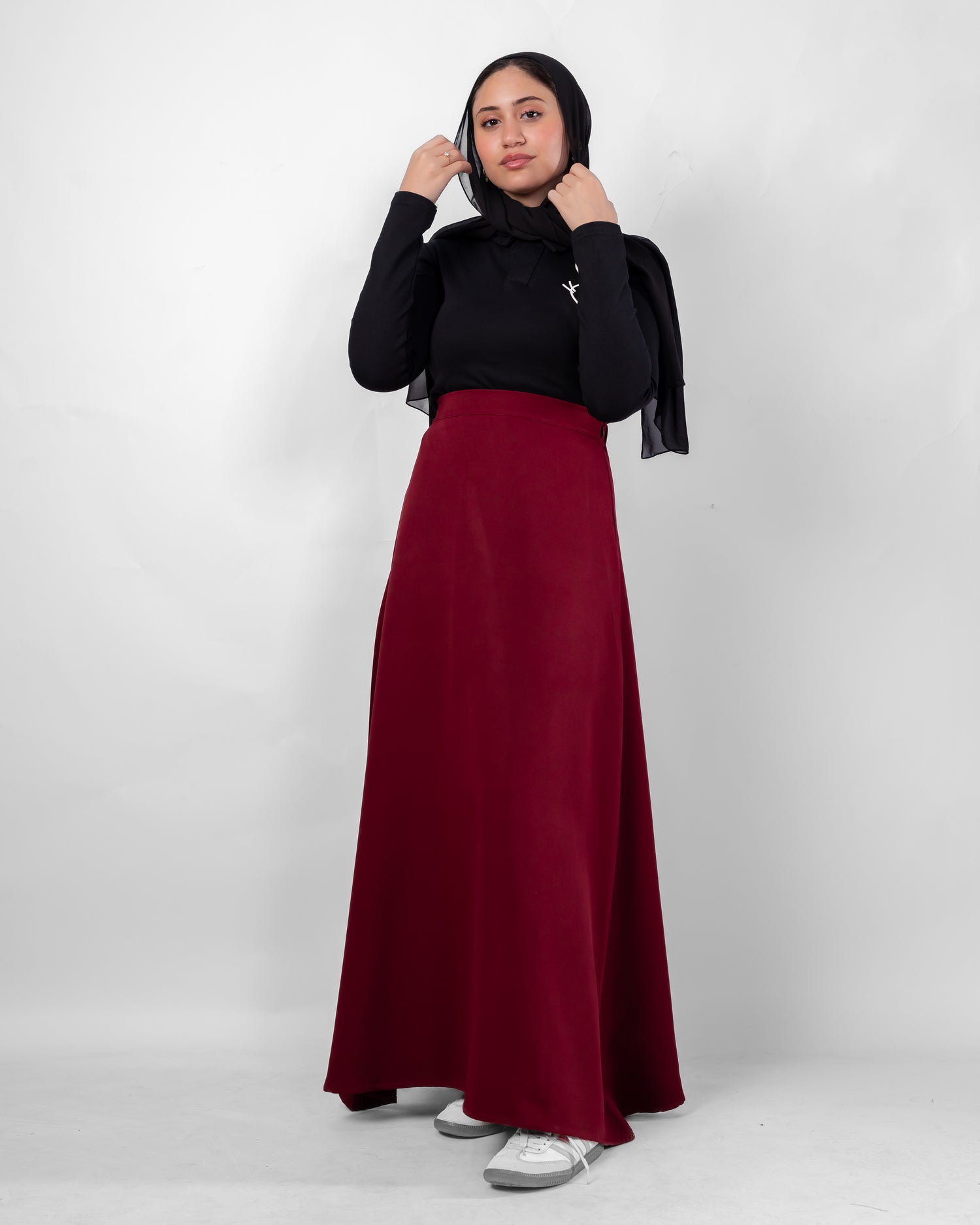 Widad — A-Line Burgundy Skirt