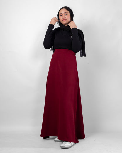 Widad — A-Line Burgundy Skirt