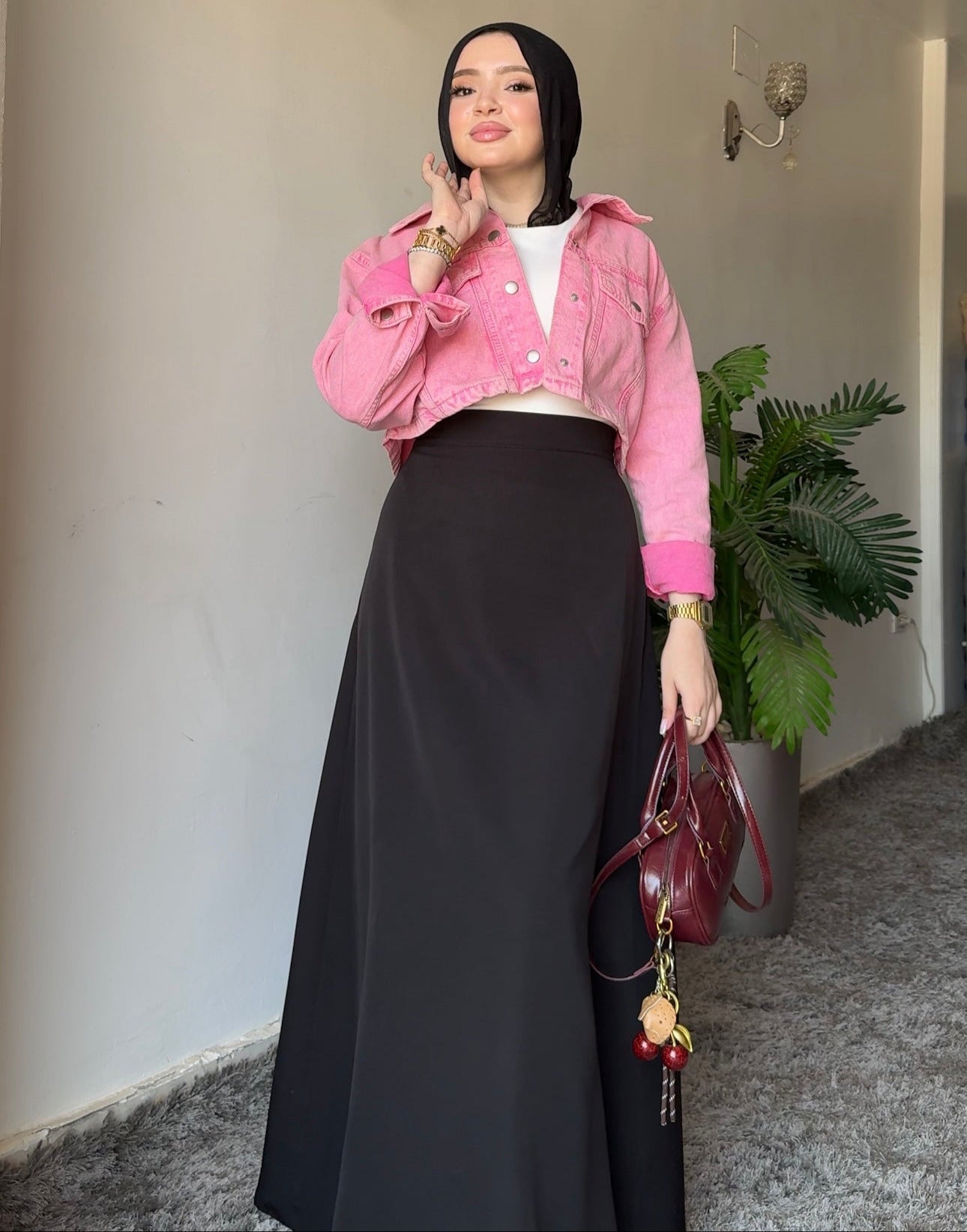 Kholoud — A-Line Black Skirt