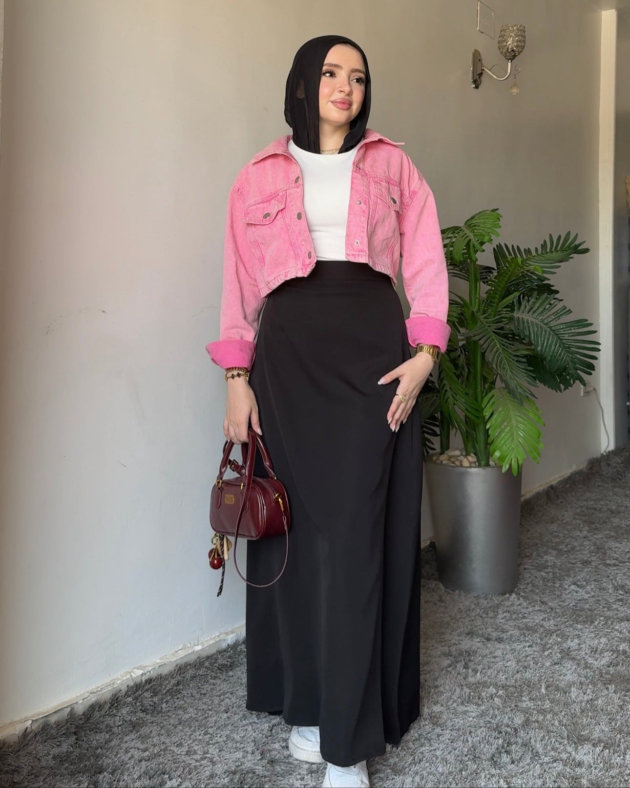 Kholoud — A-Line Black Skirt