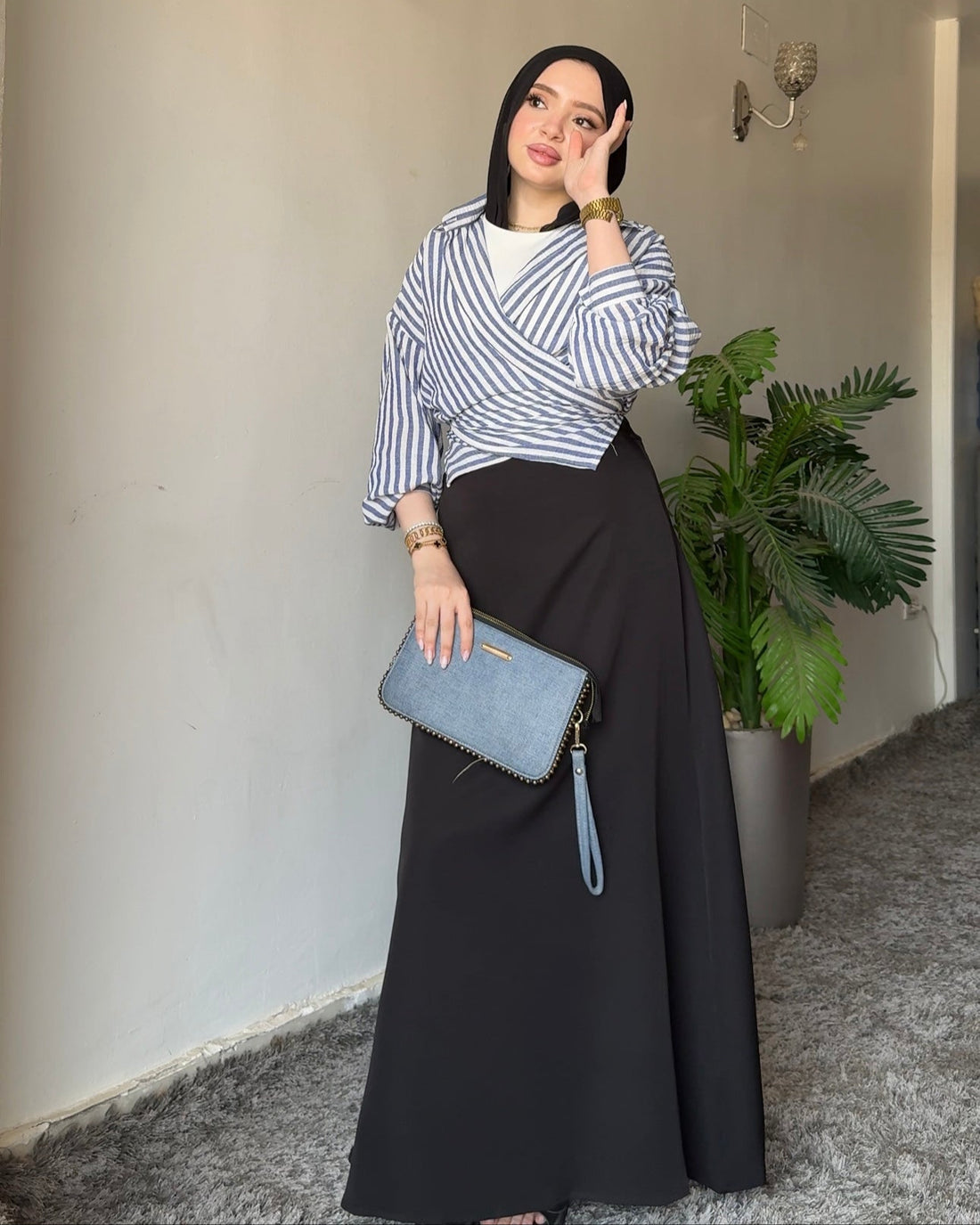 Kholoud — A-Line Black Skirt