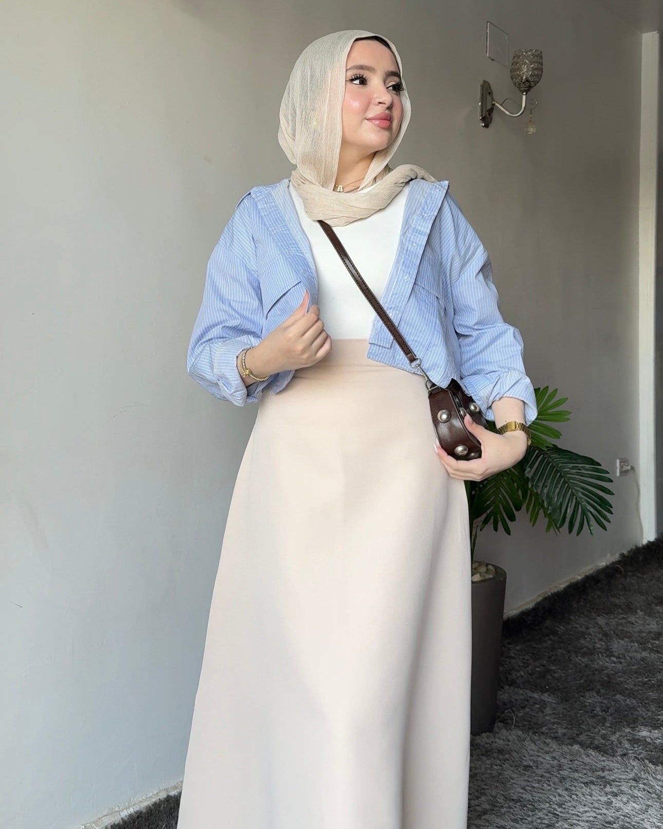 Rimal — A-Line Beige Skirt