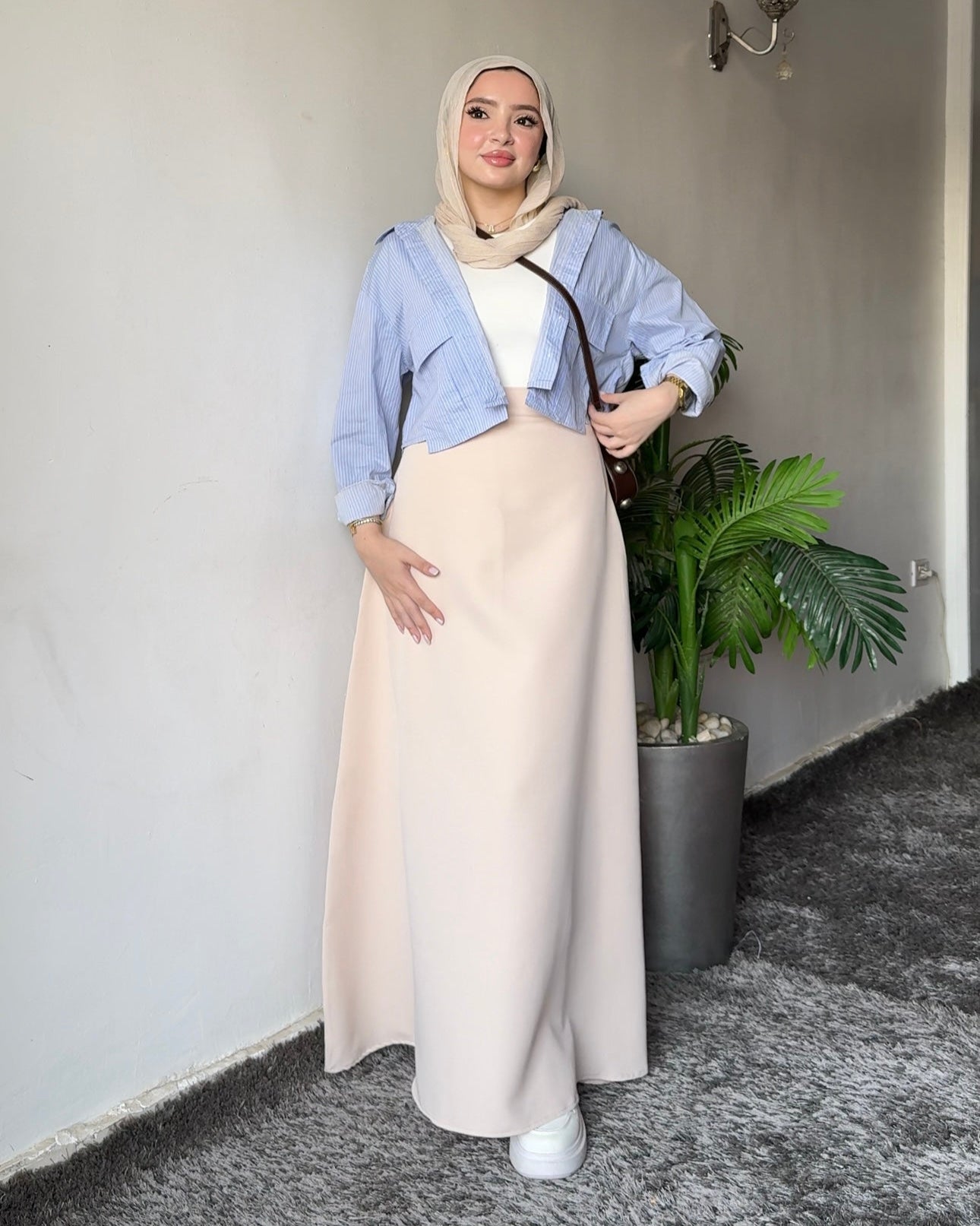 Rimal — A-Line Beige Skirt