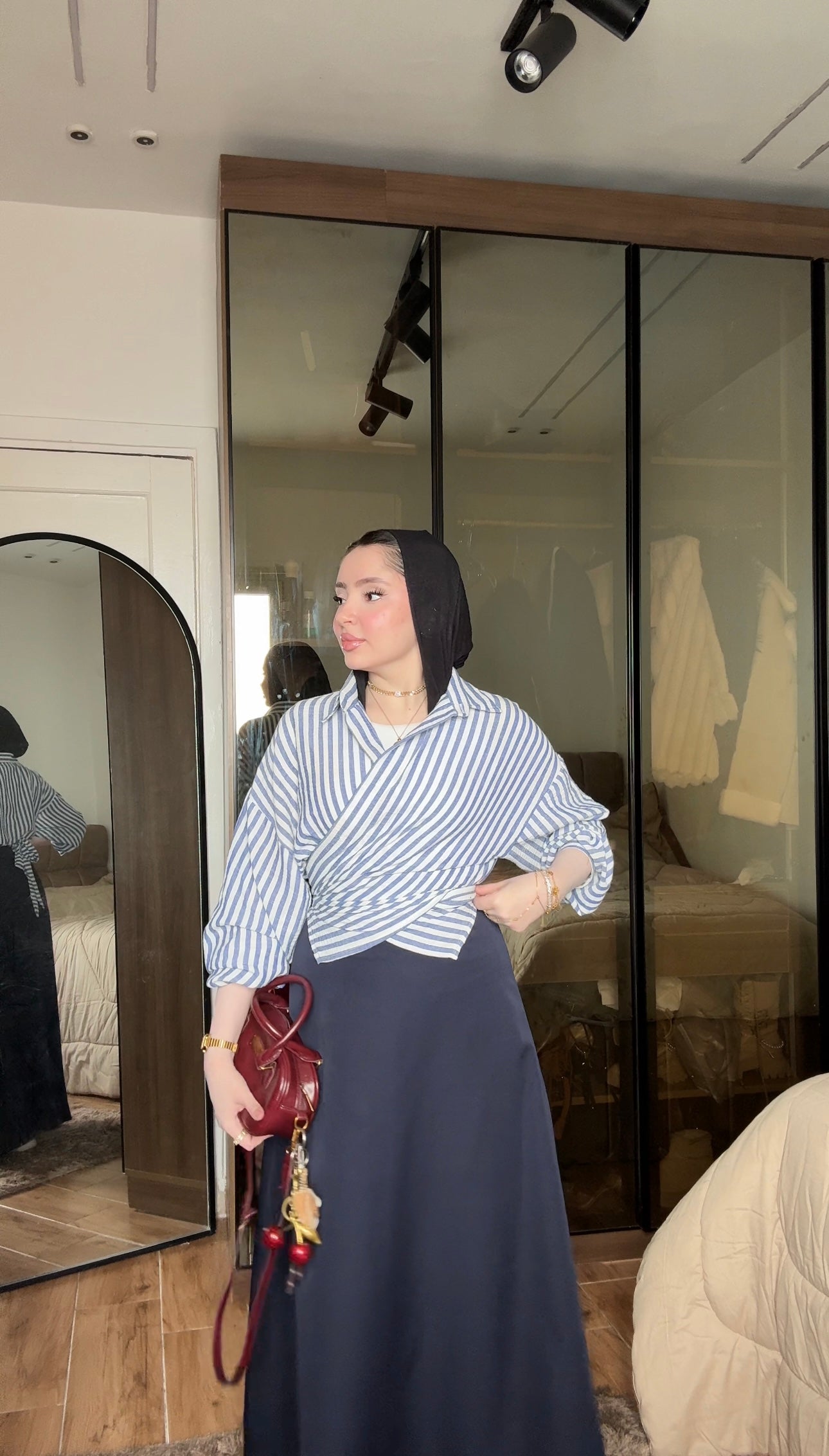 Sama — A-Line Steel Blue Skirt