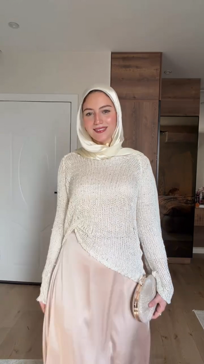 Loulou — Beige Satin Skirt