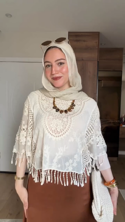 Qahwa — Brown Satin Skirt