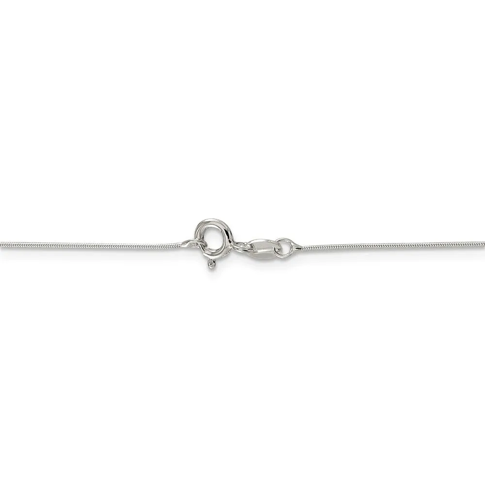 0.7mm, Sterling Silver Round Snake Chain Necklace