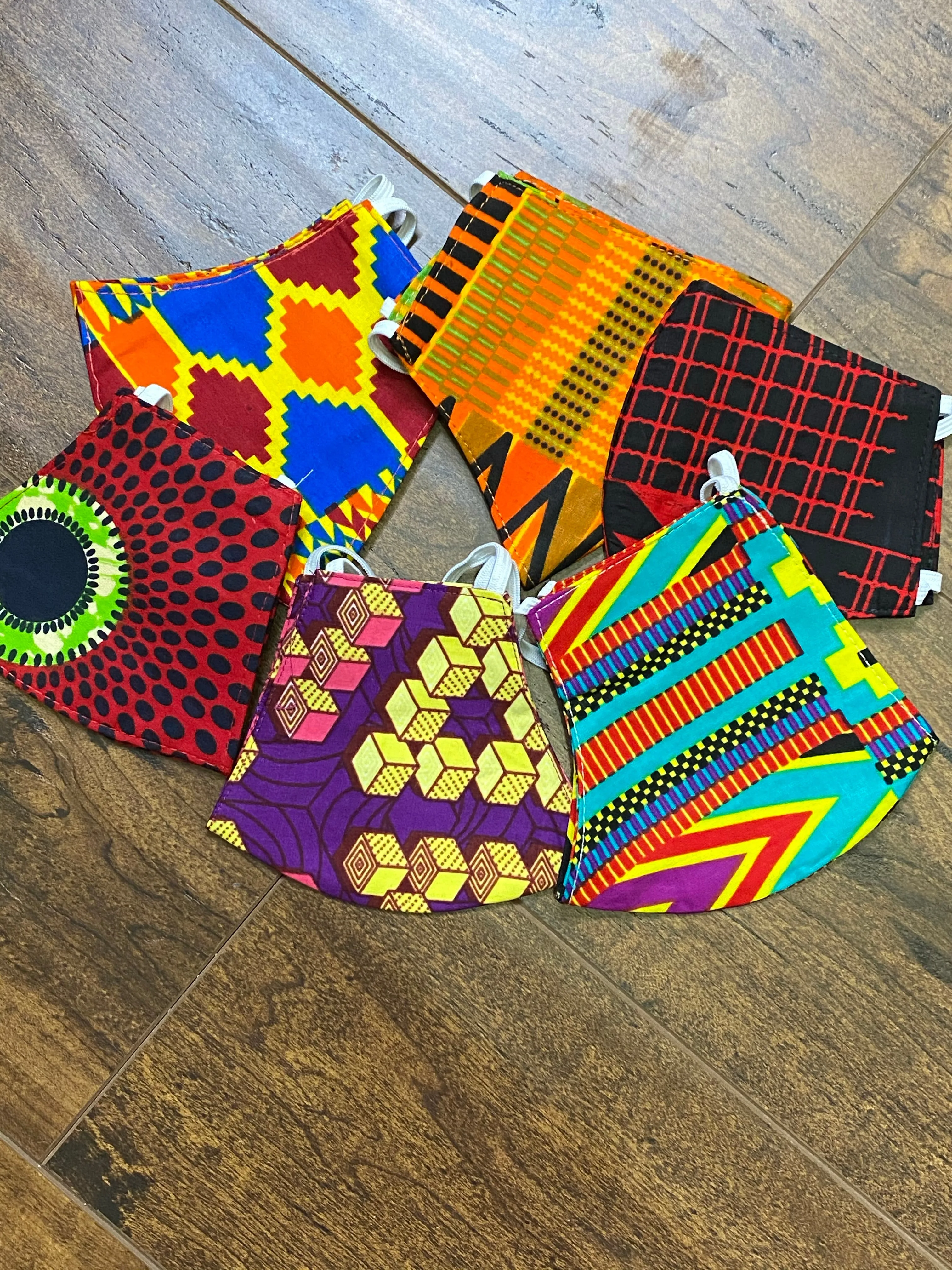 100% Cotton 2-Layered Reversible African Print Face Masks