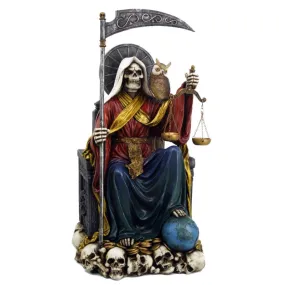 11.25" Santa Muerte Skeleton Statue - Sitting