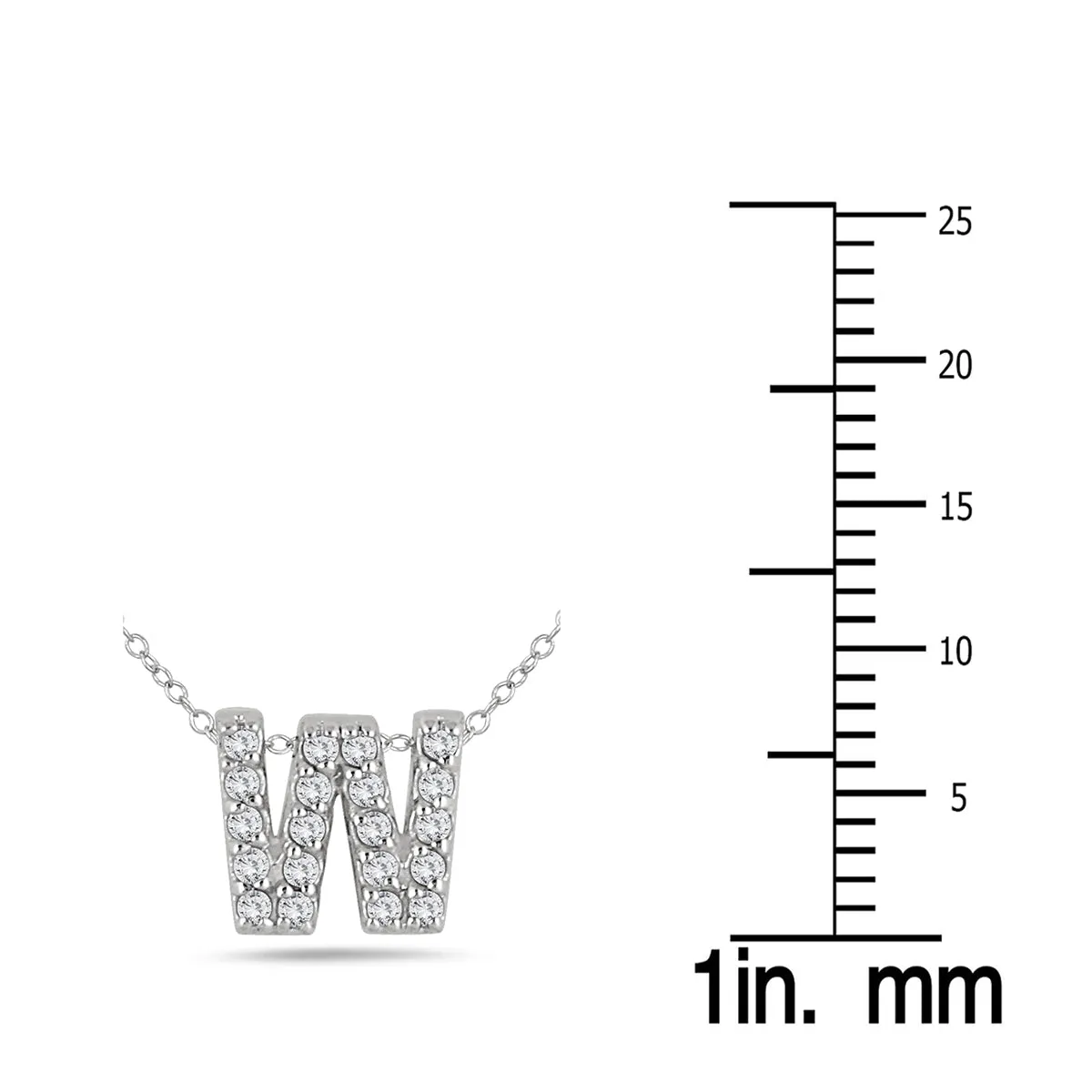 1/6 Carat Tw W Initial Diamond Pendant In 10K White Gold