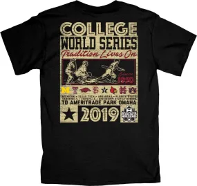 2019 NCAA Men's College World Series CWS 8 Team "Reminisce" Black T-Shirt