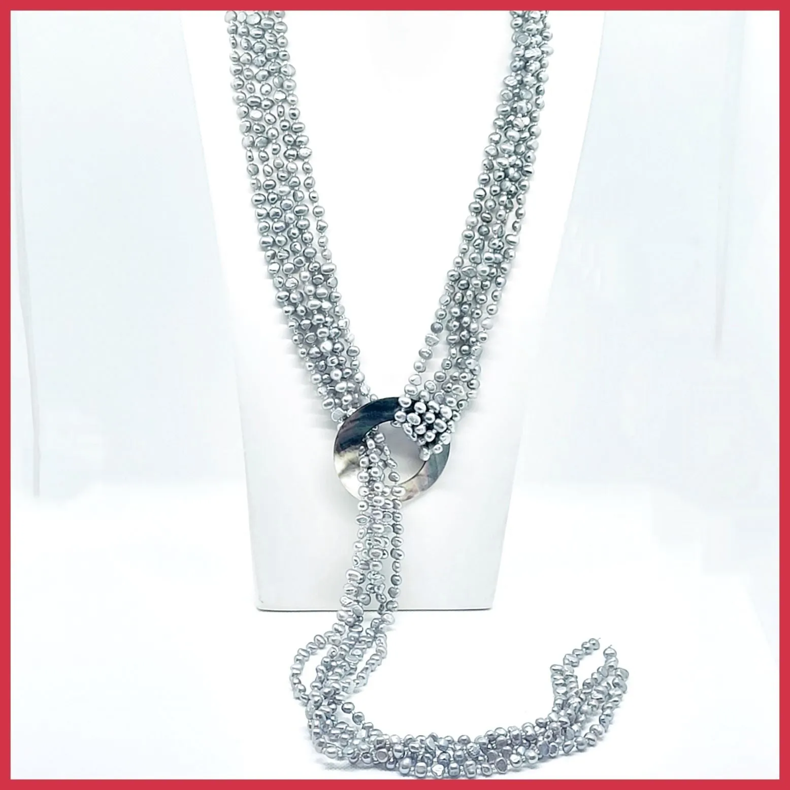 5-Strand Pearl Statement Necklace