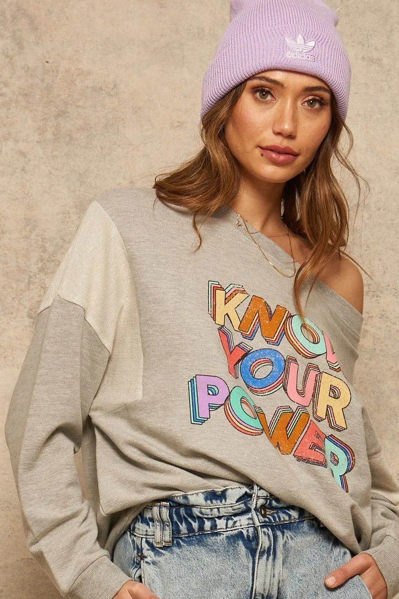 A French Terry Knit Graphic Sweatshirt