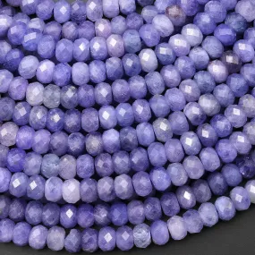 AA Faceted Natural Tanzanite Rondelle Beads 4mm 6mm Real Genuine Gemstone 15.5" Strand