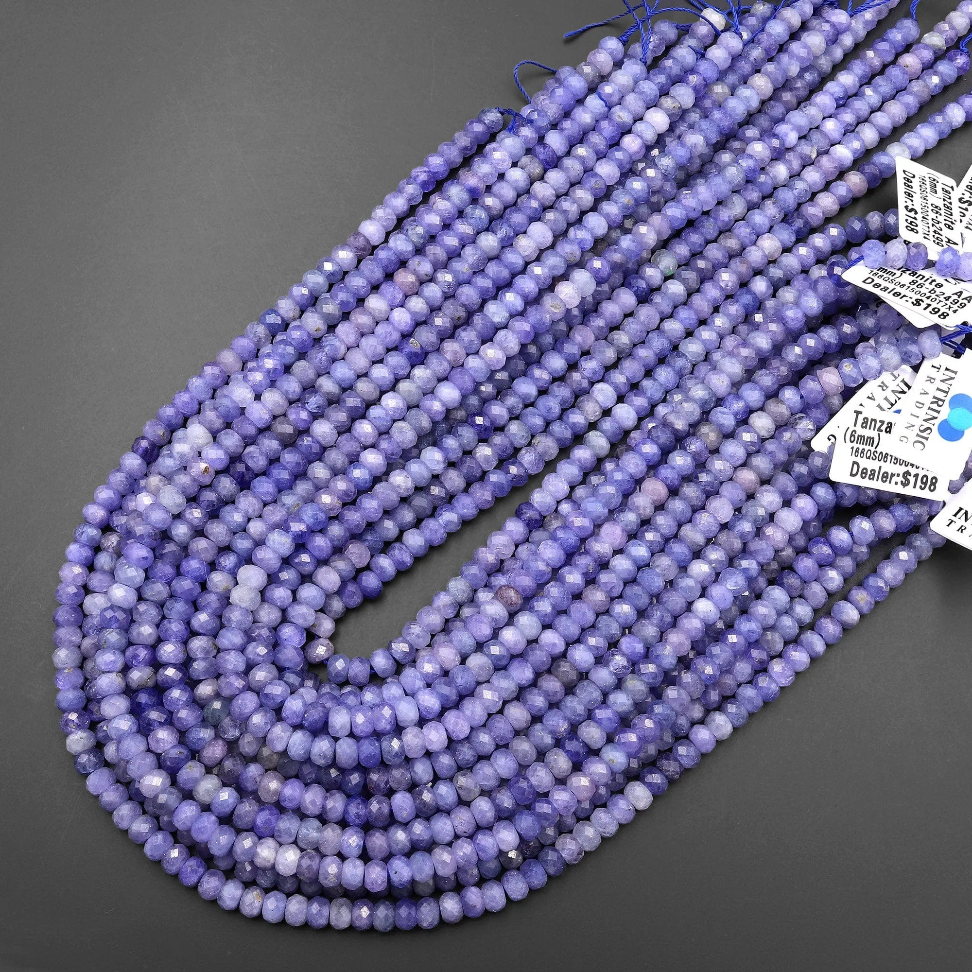 AA Faceted Natural Tanzanite Rondelle Beads 4mm 6mm Real Genuine Gemstone 15.5" Strand