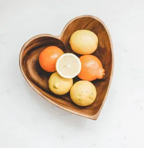 Acacia Wood 10" Heart Bowl