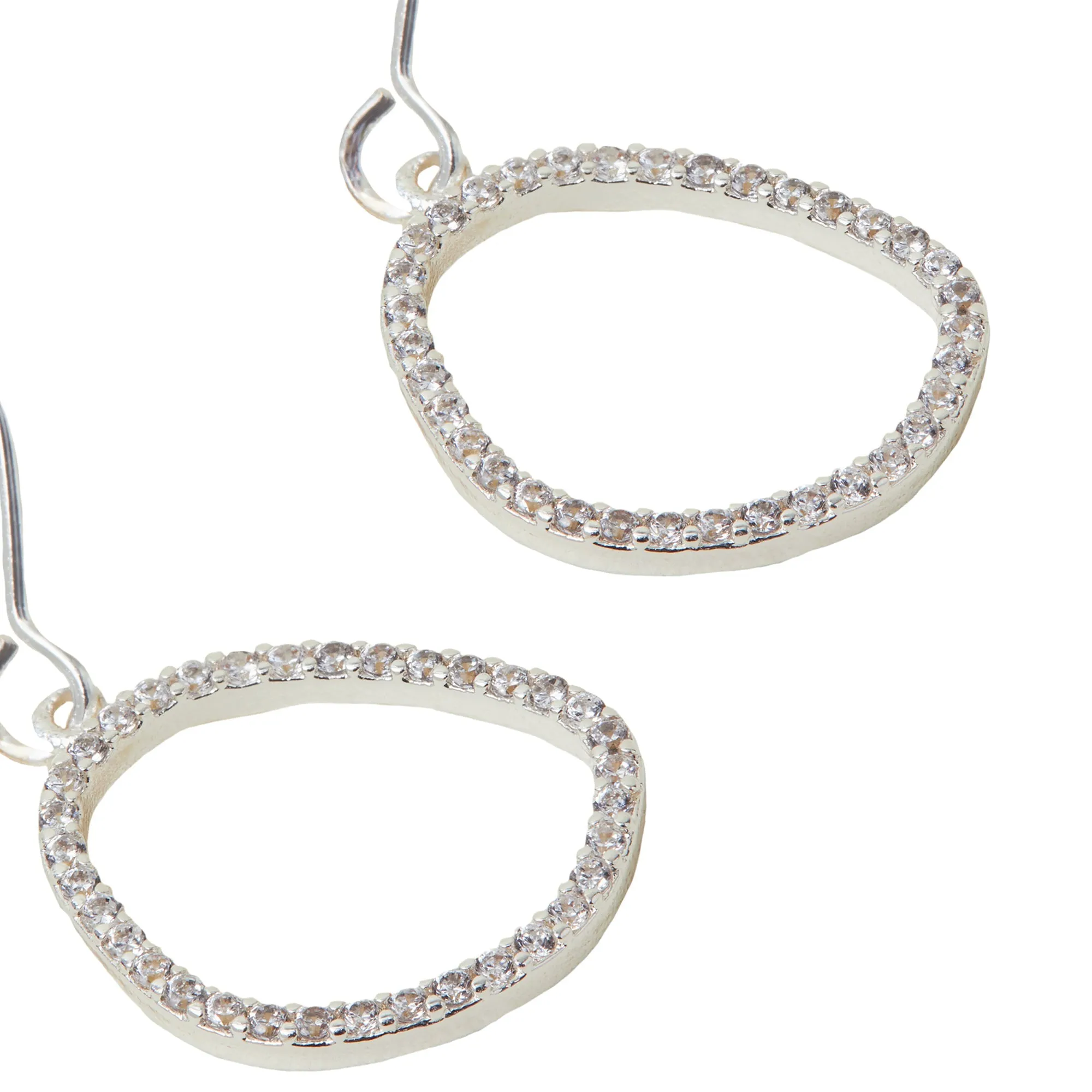 Accessorize London Women's Silver-Plated Cubic Zirconia Pebble Hoops Earrings