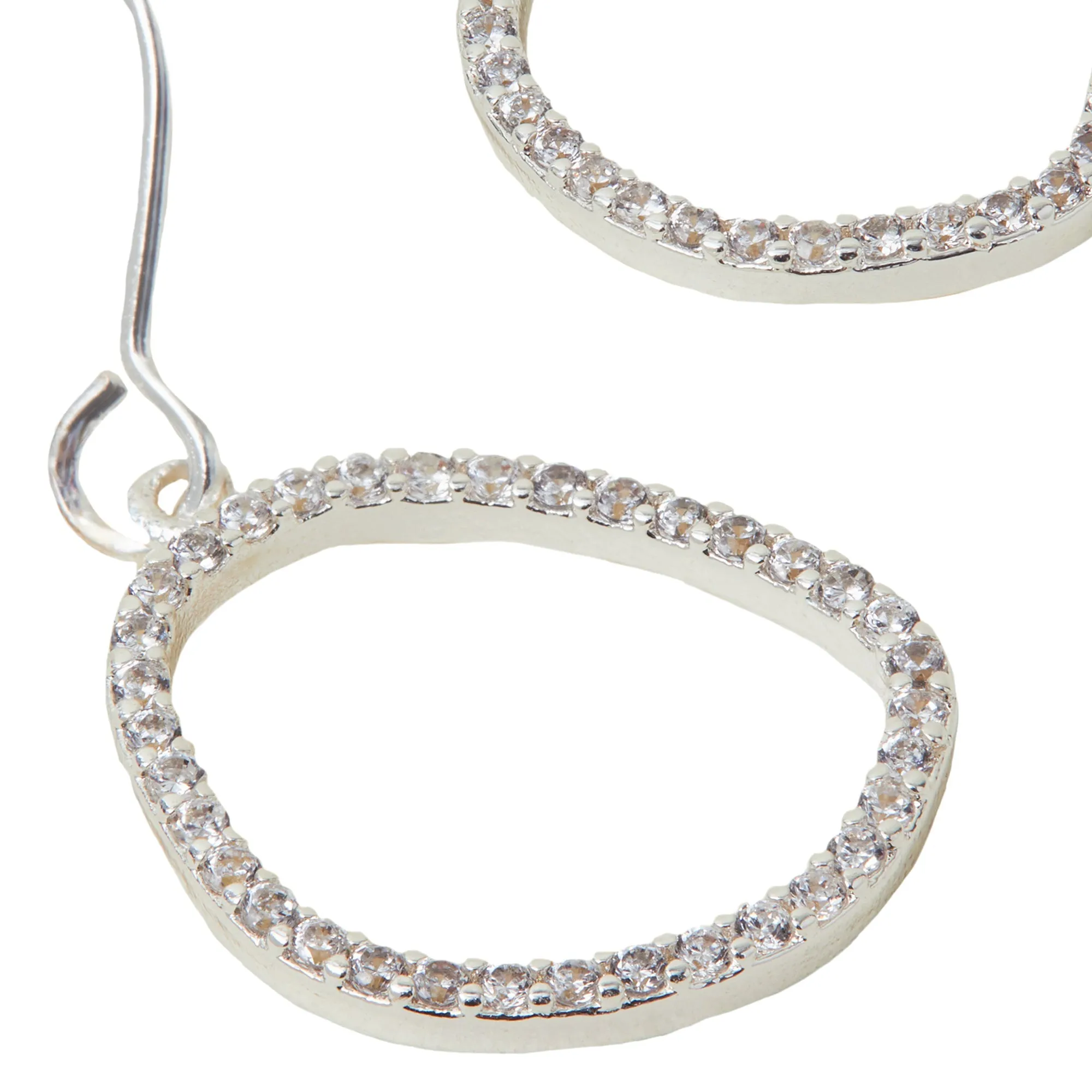 Accessorize London Women's Silver-Plated Cubic Zirconia Pebble Hoops Earrings