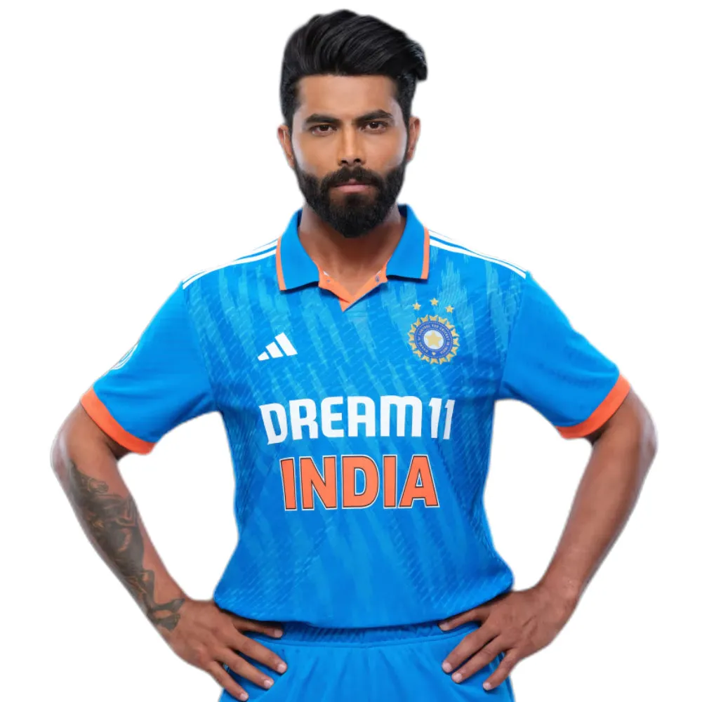 Adidas Men's India Cricket ODI Fan Jersey (Bright Blue)