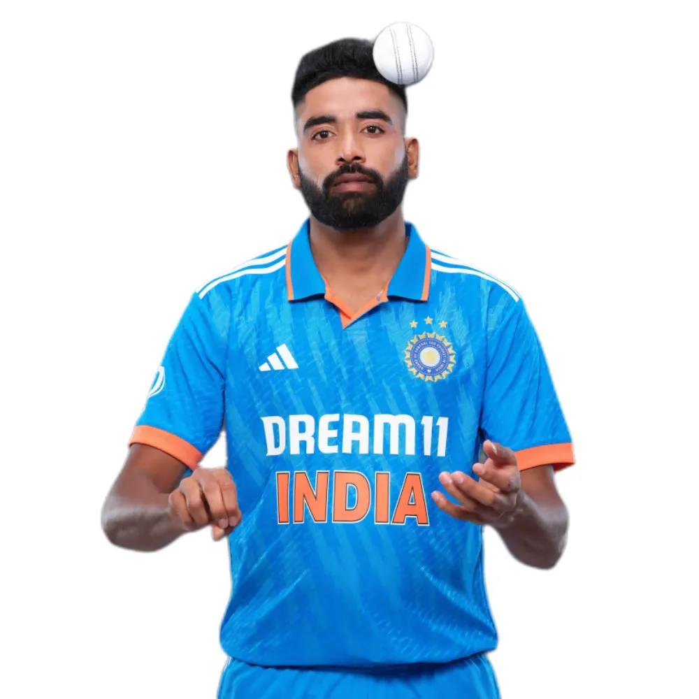 Adidas Men's India Cricket ODI Fan Jersey (Bright Blue)