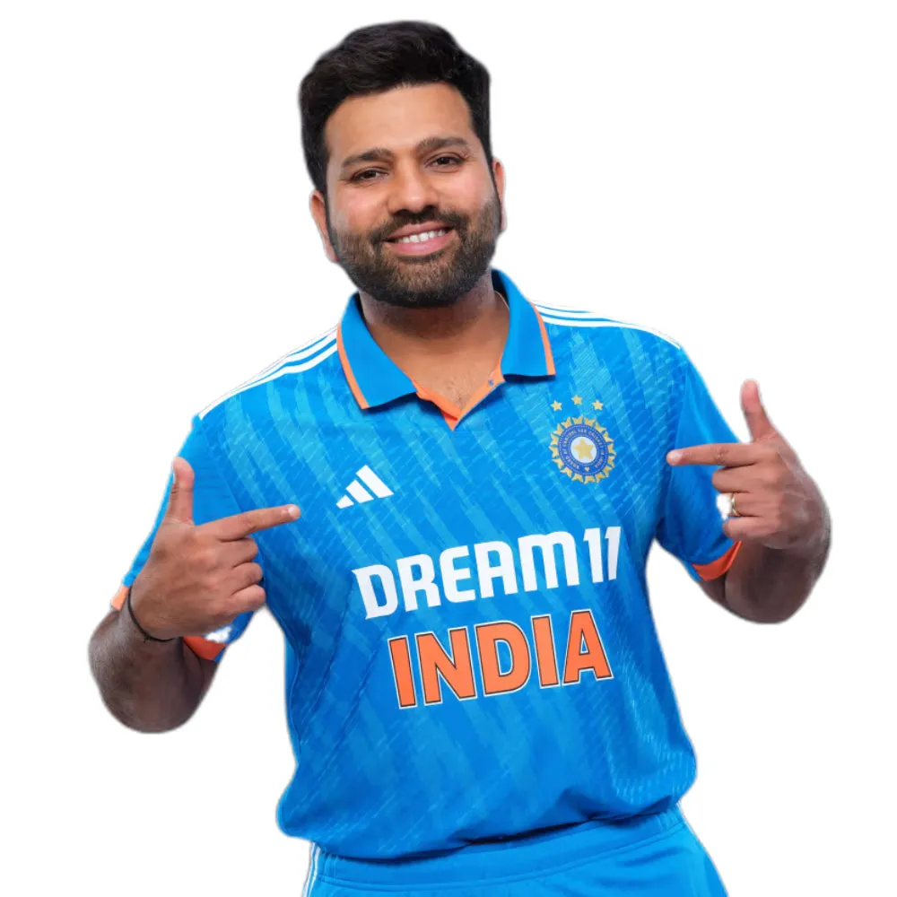 Adidas Men's India Cricket ODI Fan Jersey (Bright Blue)