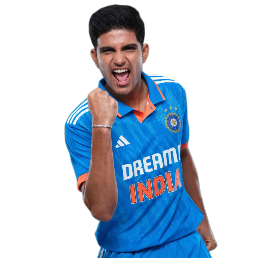 Adidas Men's India Cricket ODI Fan Jersey (Bright Blue)