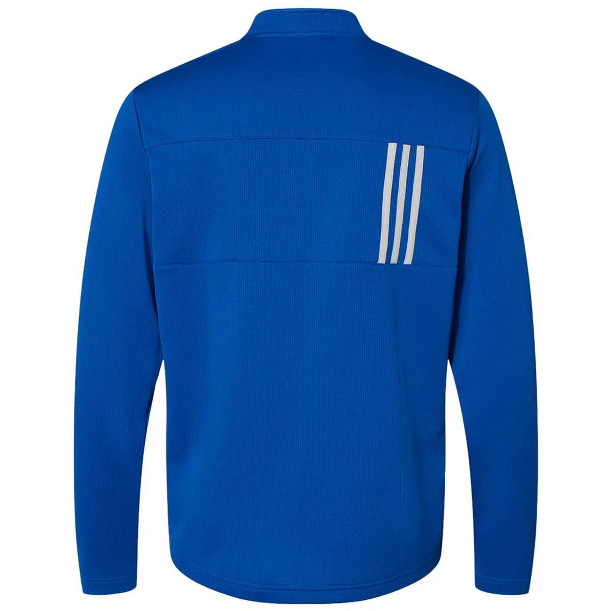 adidas Men's Team Royal/Grey Two 3-Stripes Double Knit Quarter-Zip Pullover