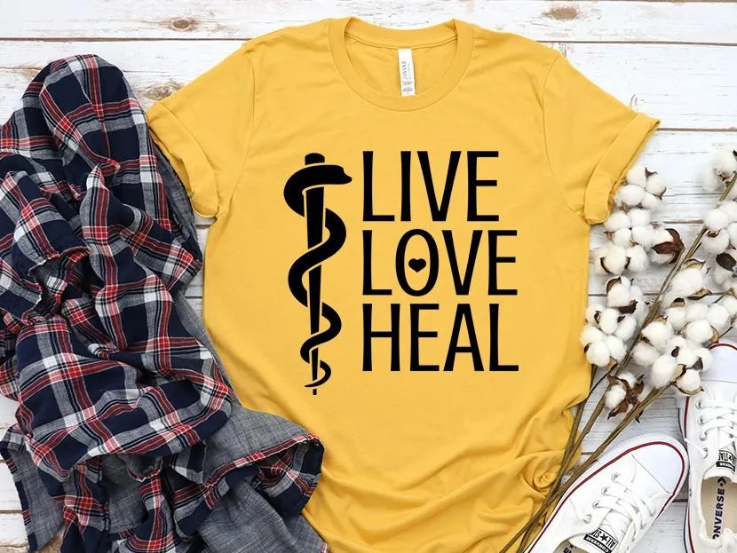 Adult Bella Canvas Tee | Live Love Heal Nurse tee