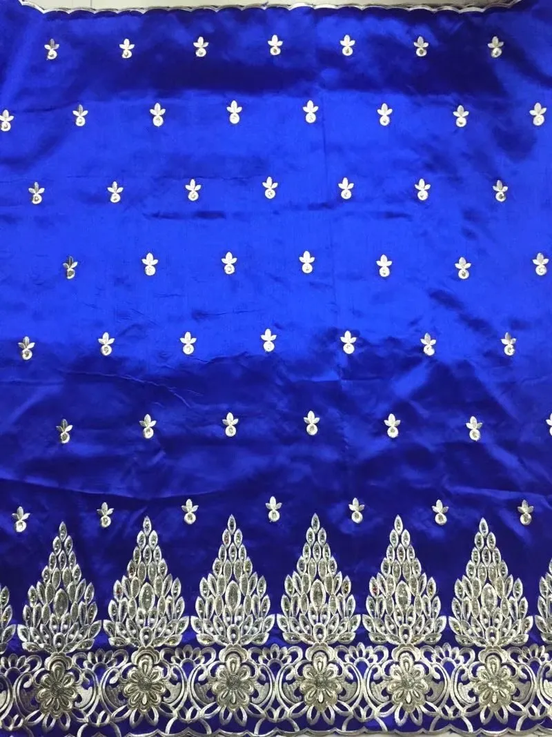 African blue George Lace Fabric Embroidery India George wrappers