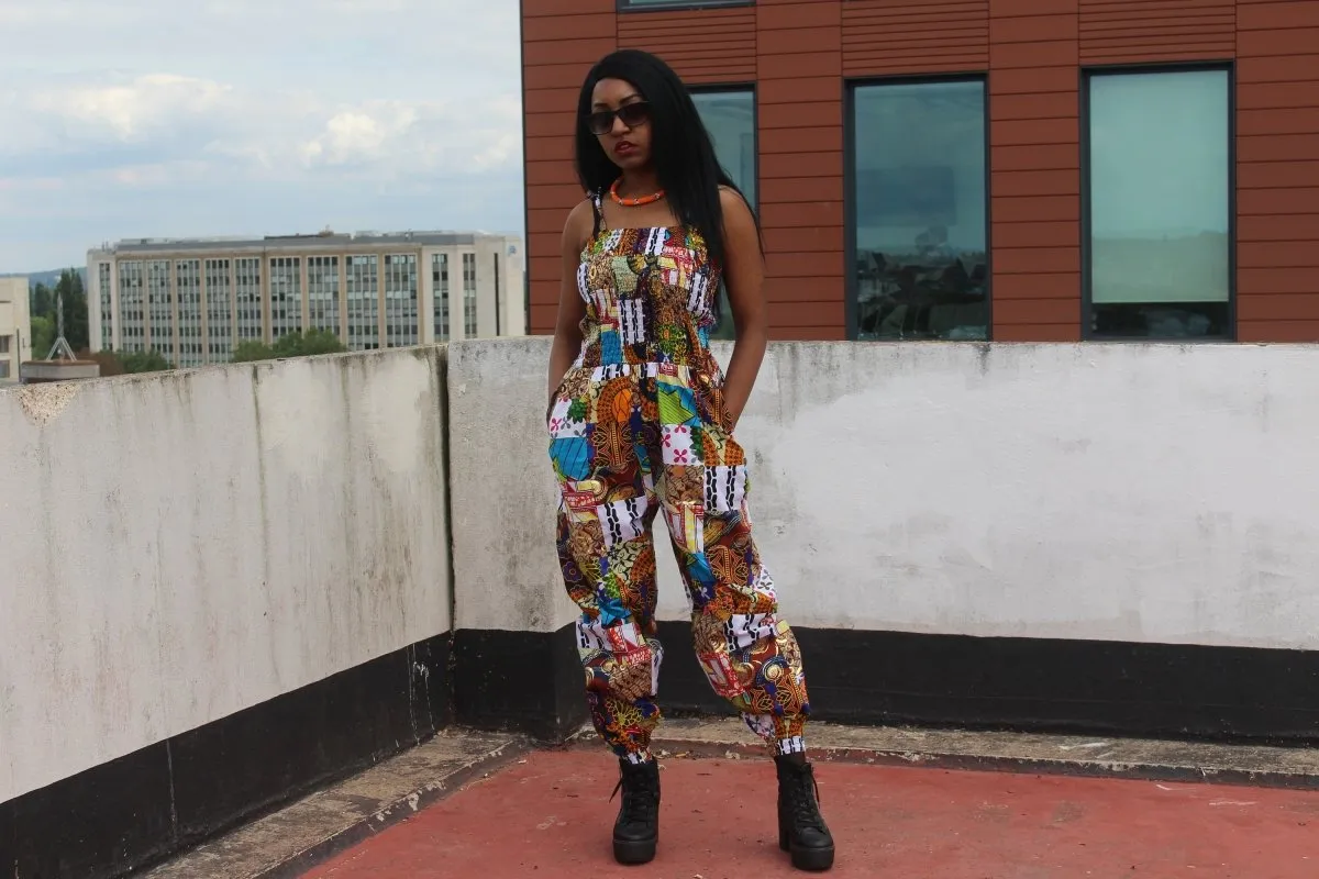 African Jumpsuit in Patchwork - Festival Jumpsuit