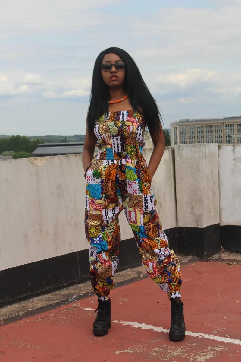 African Jumpsuit in Patchwork - Festival Jumpsuit