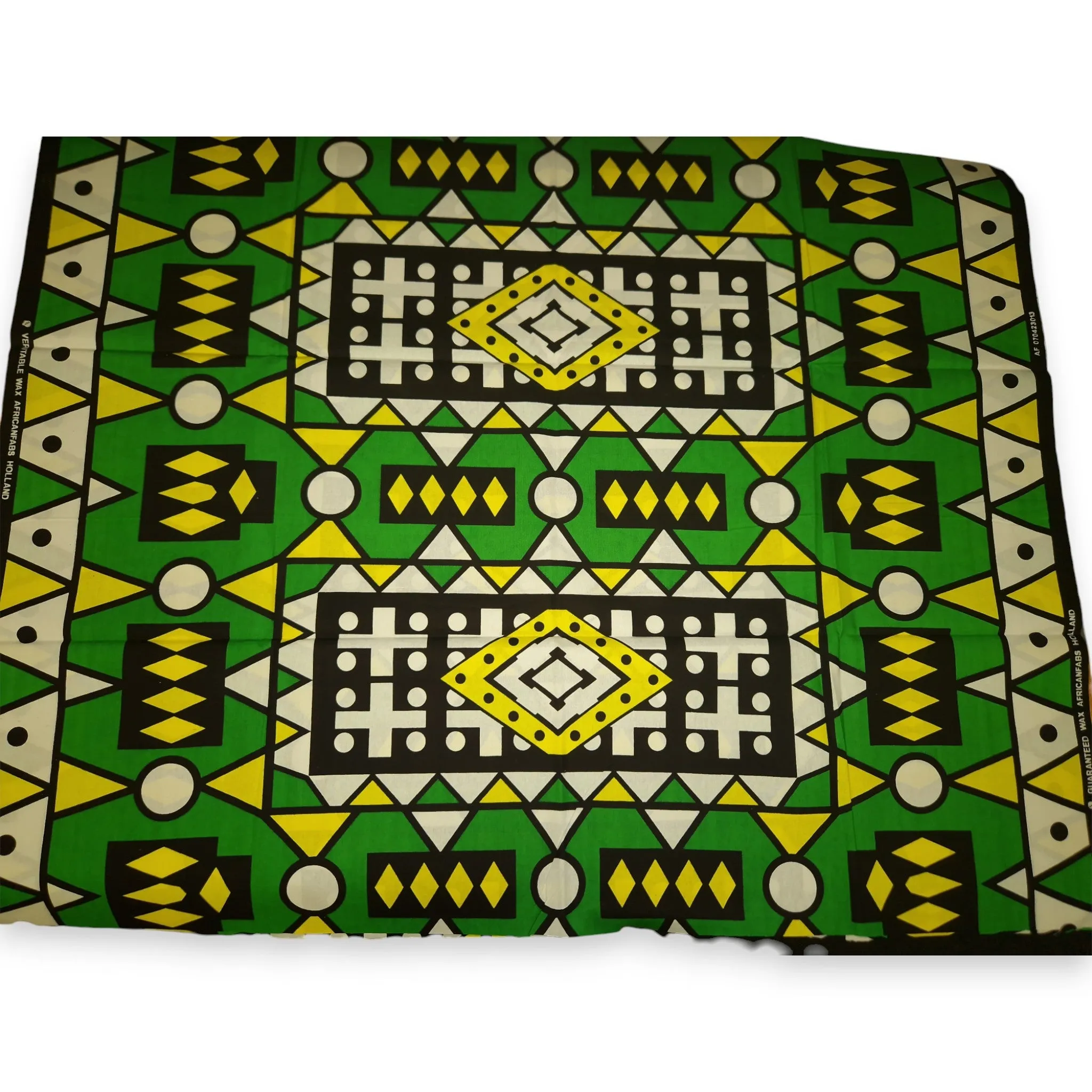 African print fabric - Green Samakaka / Samacaca (Angola) - 100% cotton