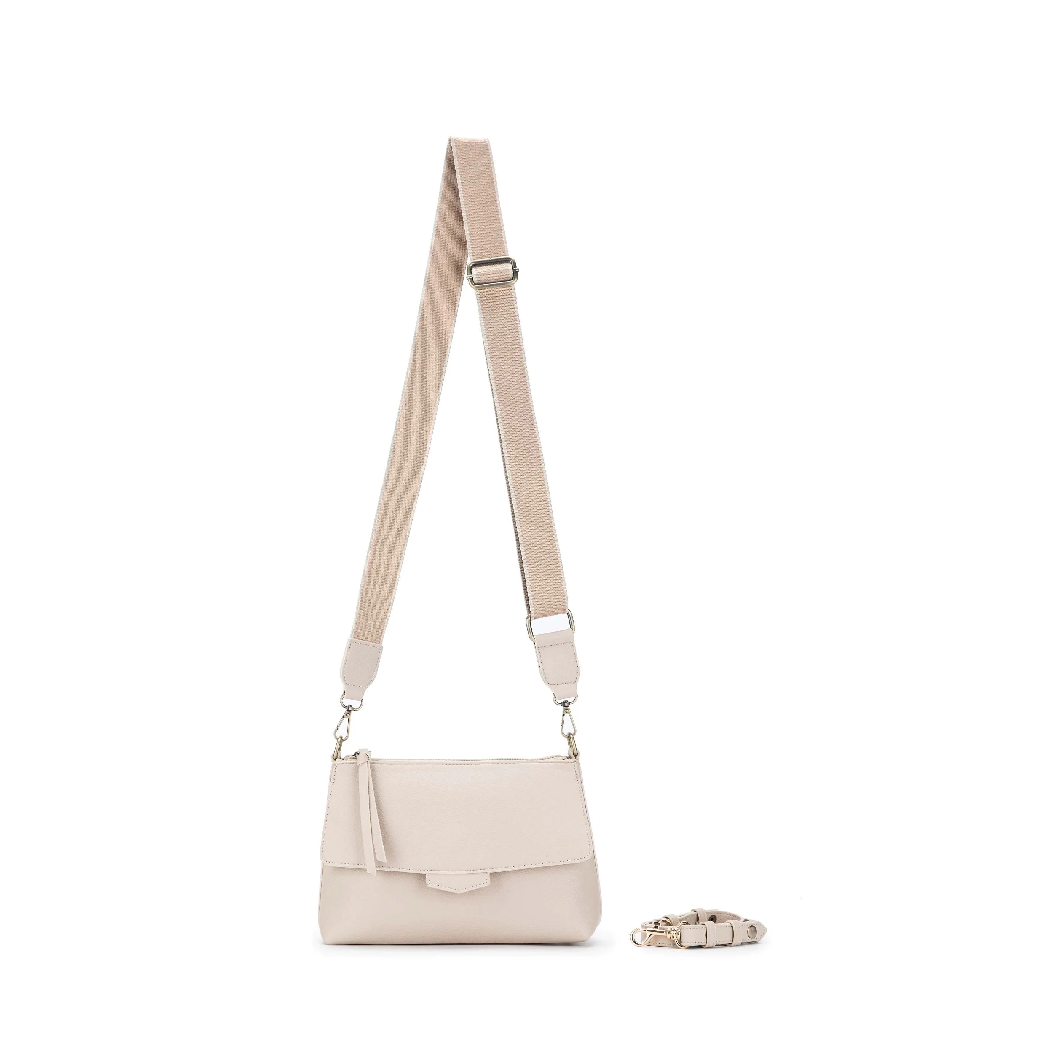 Alessia Oatmeal Crossbody Bag