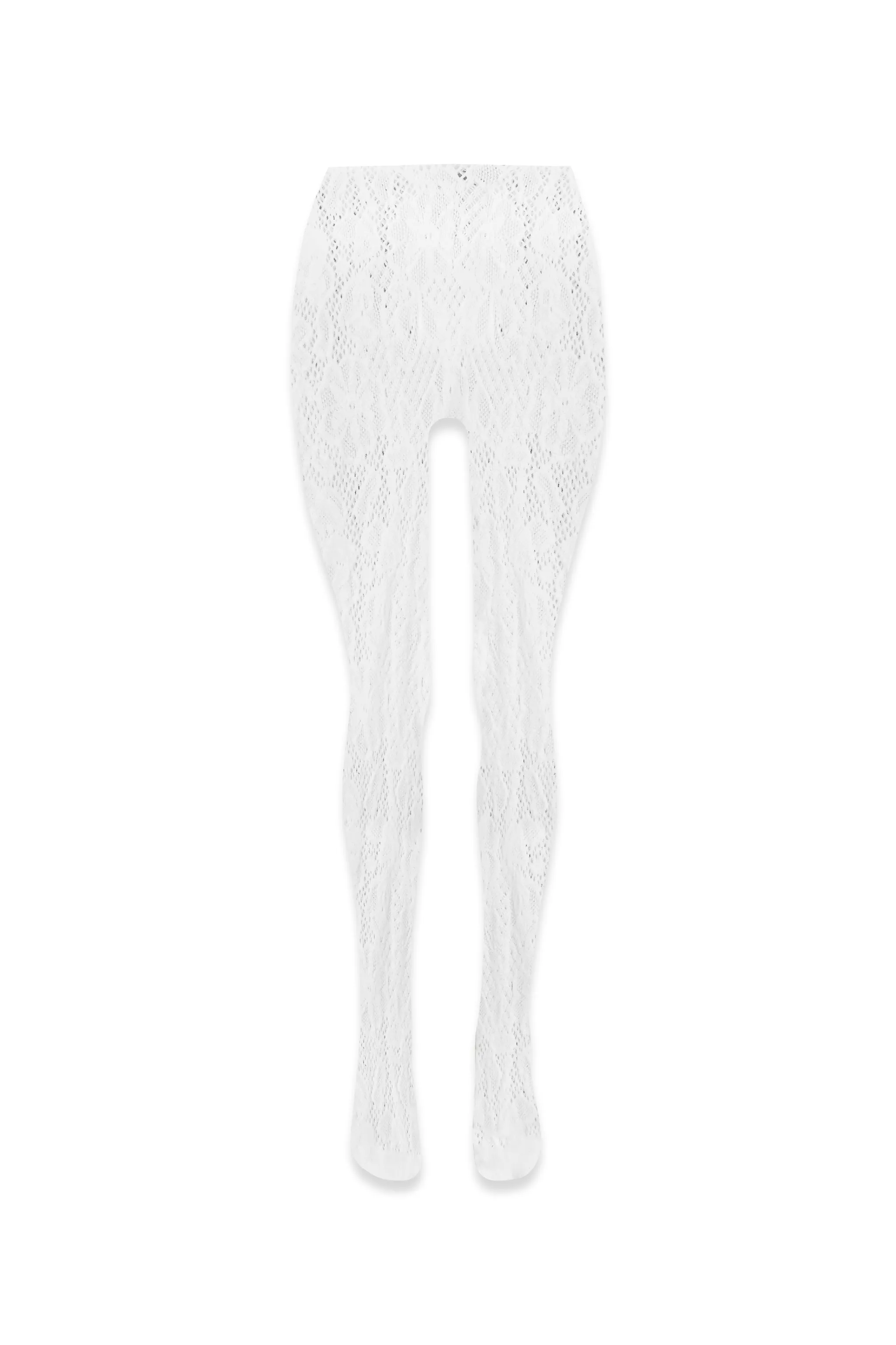 Altar Lace Tights in White