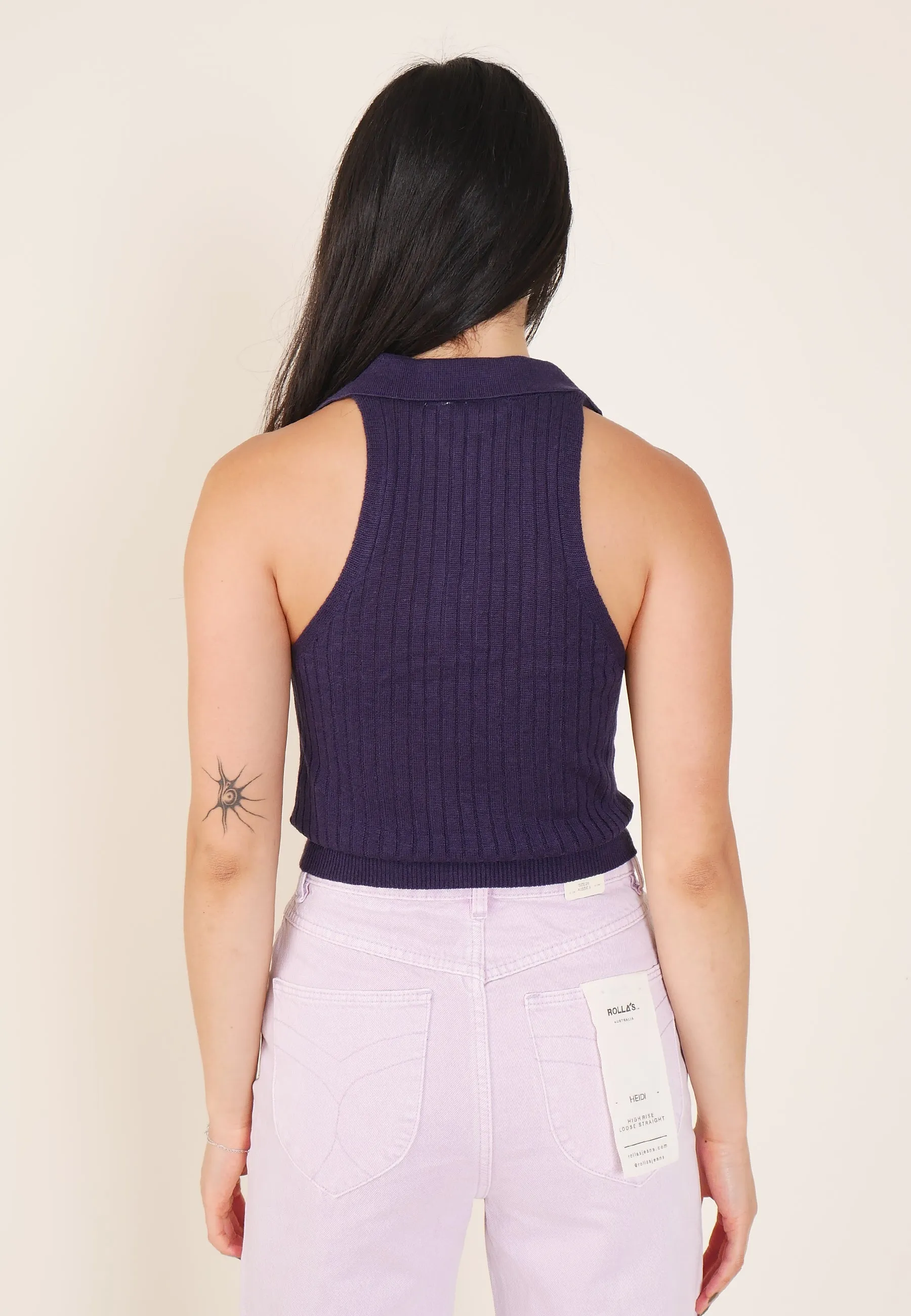 Amanda Knit Tank - blue