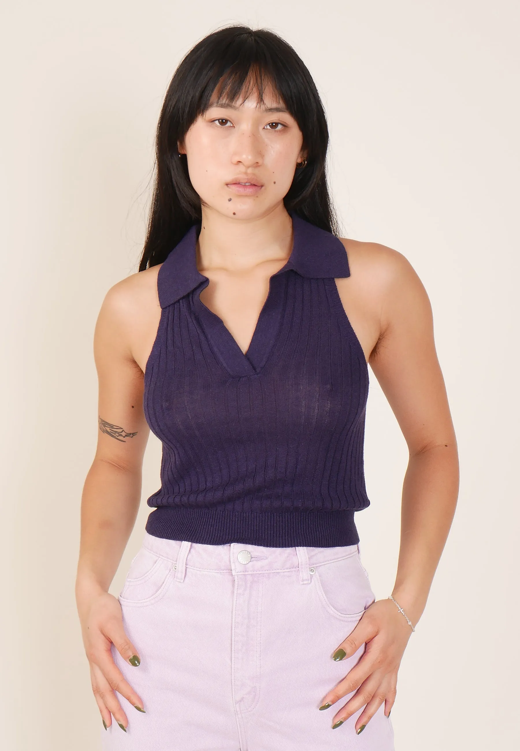 Amanda Knit Tank - blue