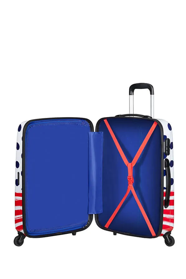 American Tourister Disney Legends 65cm Alfatwist Spinner | Mickey Blue Dot