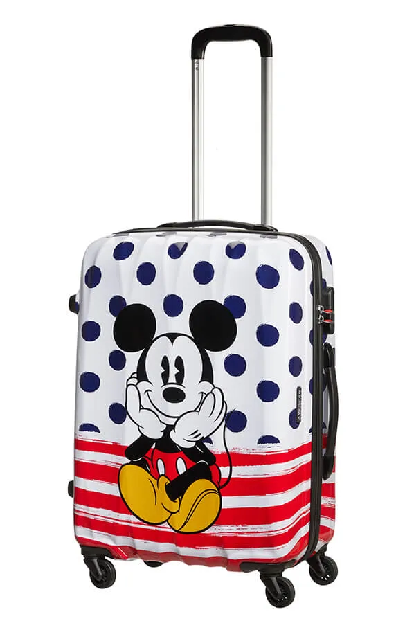 American Tourister Disney Legends 65cm Alfatwist Spinner | Mickey Blue Dot