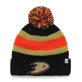 Anaheim Ducks 47 Brand Black Breakaway Knit Cuffed Poofball Beanie Hat Cap