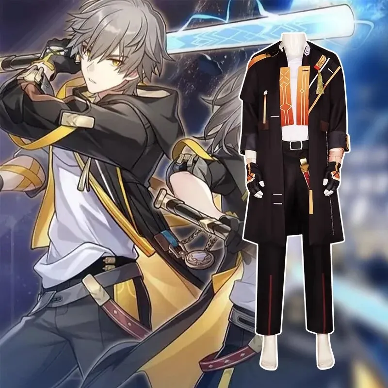 Anime Game Honkai: Star Rail Cos Trailblazer Male Stage Role-playing Outer Coat Inner Coat Pants Gloves Etc. Costume Set