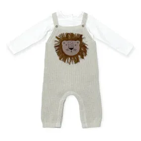 Applique Overall Knit Set Lion