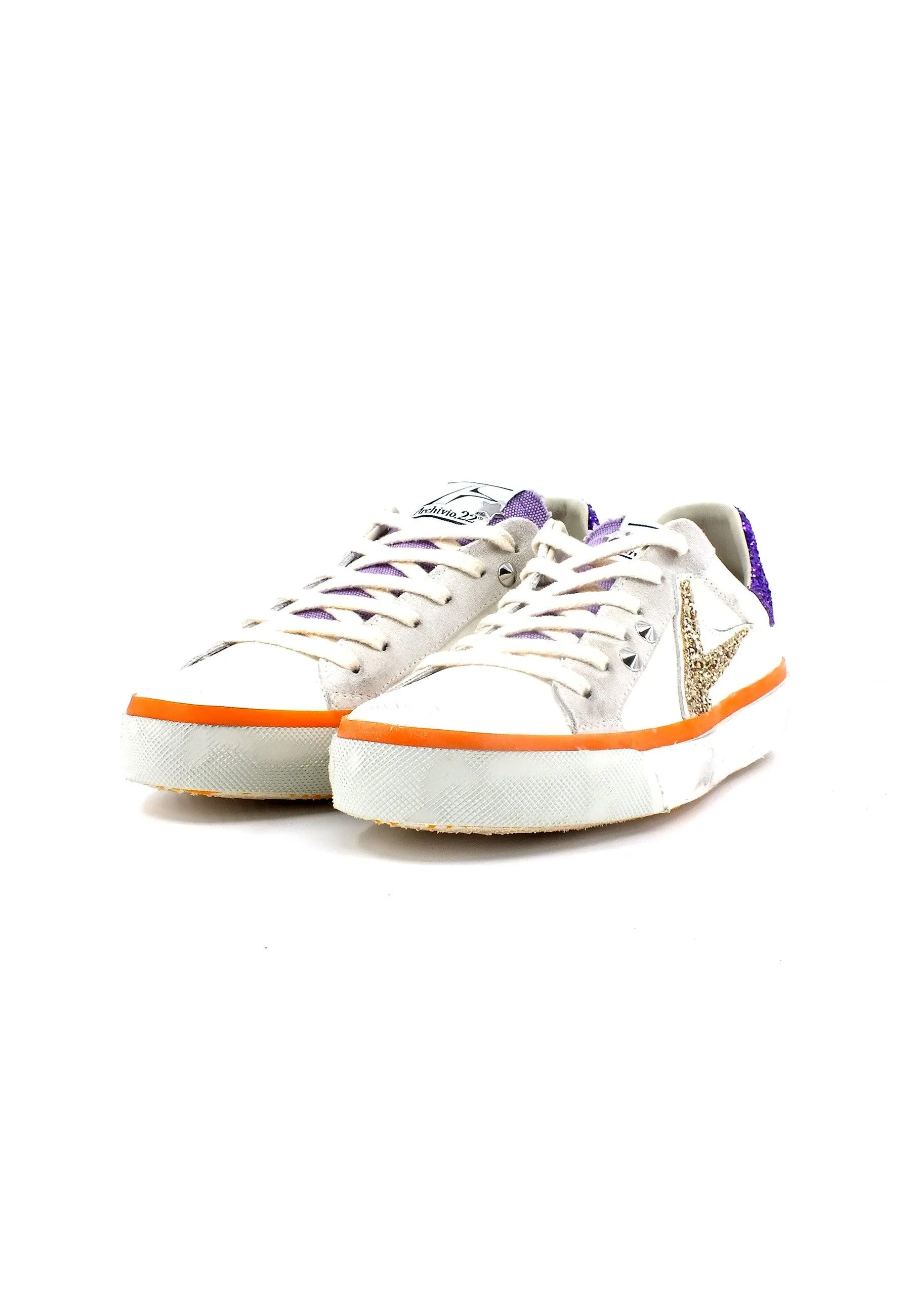 ARCHIVIO 22 Sneaker Donna White Purple STUD787