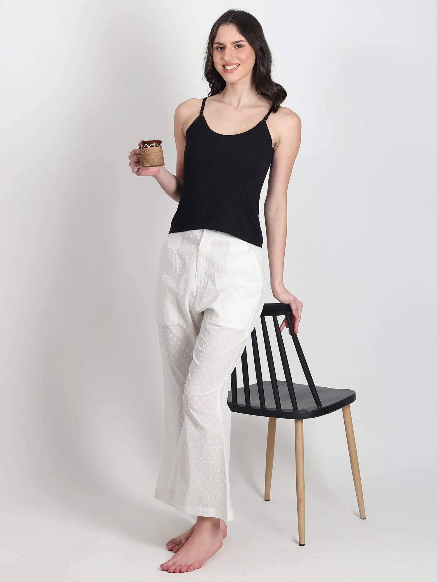 Arden White Cotton pants